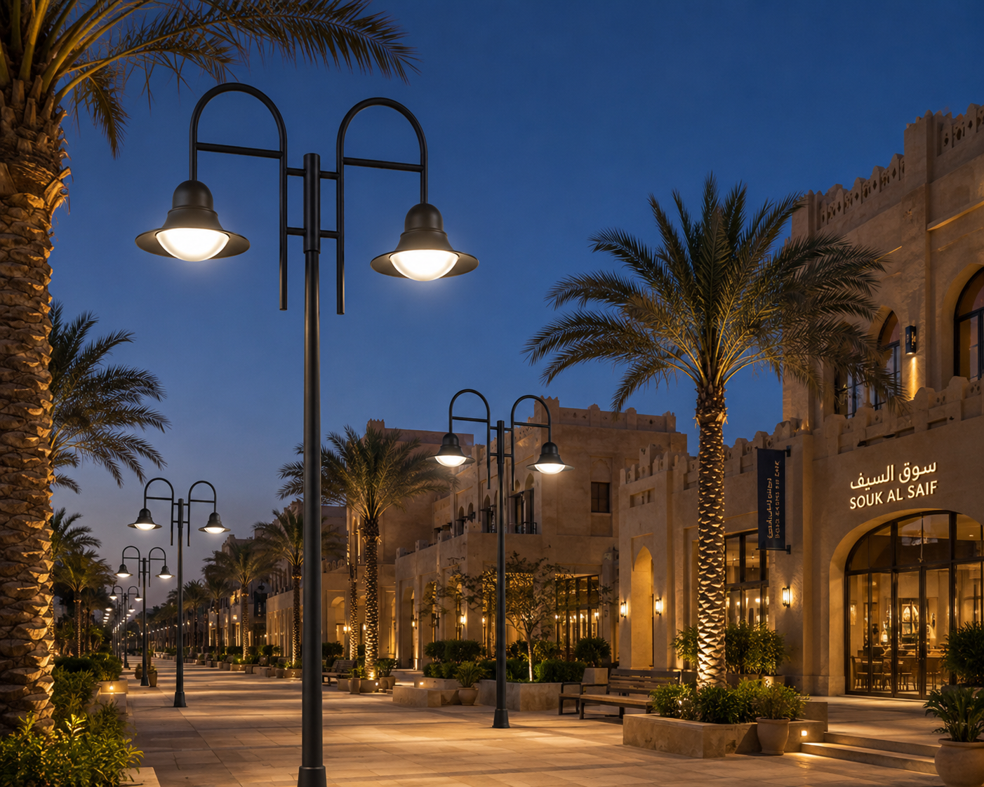 Laatste bedrijfsblogs Hoe kunnen LED-posttoplampen betrouwbare stadsverlichting leveren in het barre klimaat van Saoedi-Arabië?